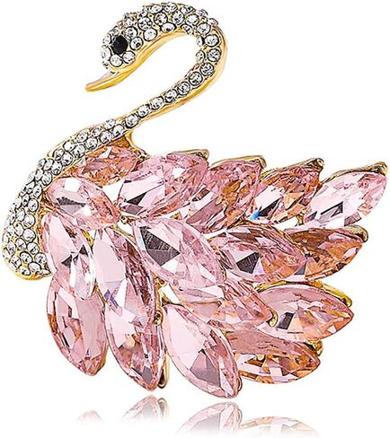 Elegant Rhinestone Swan Brooches Pin Crystal Swan Brooch Lapel Pins for Women Fashion in Saudi Arabia