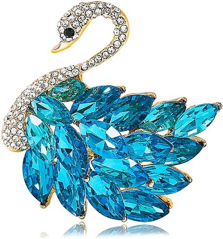 Elegant Rhinestone Swan Brooches Pin Crystal Swan Brooch Lapel Pins for Women Fashion in Saudi Arabia