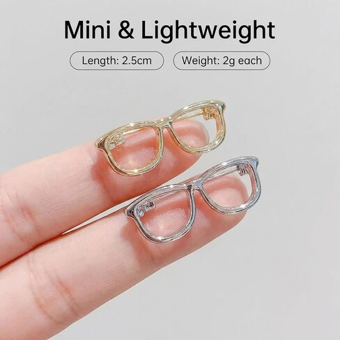 Mini Glasses Shaped Brooch, 10pcs Alloy Eyeglasses Frame Round Style Lapel Pin for Women Dress Suit Shirt Collar Jewelry Accessories in Saudi Arabia