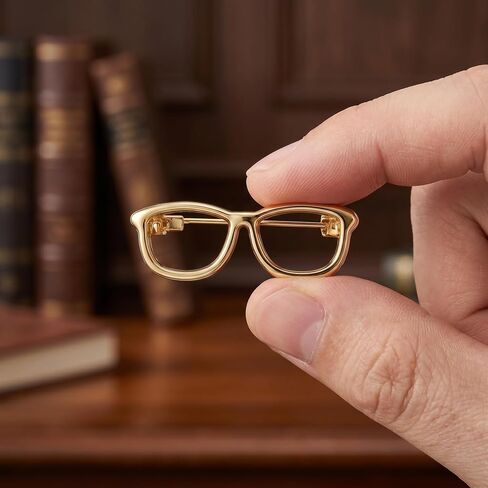 Mini Glasses Shaped Brooch, 10pcs Alloy Eyeglasses Frame Round Style Lapel Pin for Women Dress Suit Shirt Collar Jewelry Accessories in Saudi Arabia