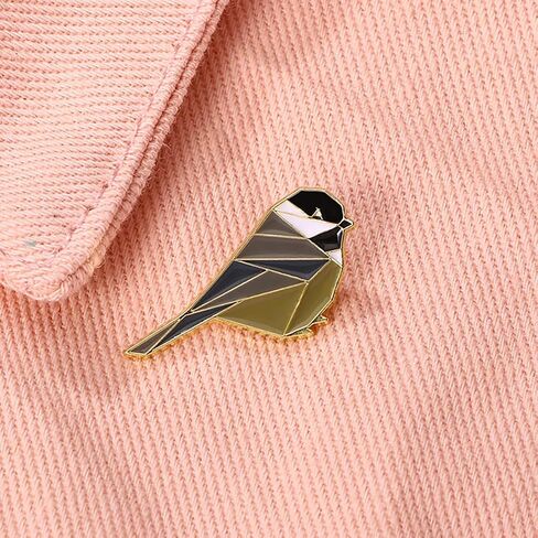 Bird Brooches Pin for Men Women Gold Tone Enamel Sparrow Bird Animal Brooch Lapel Pin Accessory for Clothing Bags Hats in Saudi Arabia