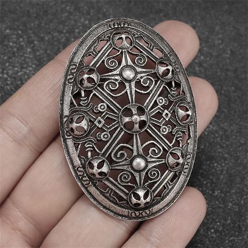 Vintage Scandinavian Amulet Brooch, Nordic Celtic Metal Viking Shield Brooch Men Women Universal Irish Knot Wiccan Witch Lucky Pin in Kuwait