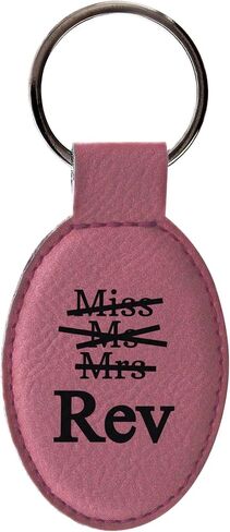 هدايا طلاب الدين من ThisWear للنساء Miss Mrs Ms Rev Reverend سلسلة مفاتيح بيضاوية من الجلد علامة مفاتيح باللون الأزرق المخضر in Kuwait