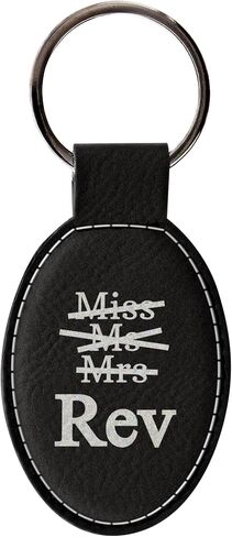 هدايا طلاب الدين من ThisWear للنساء Miss Mrs Ms Rev Reverend سلسلة مفاتيح بيضاوية من الجلد علامة مفاتيح باللون الأزرق المخضر in Kuwait