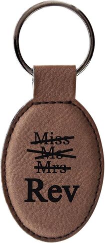 هدايا طلاب الدين من ThisWear للنساء Miss Mrs Ms Rev Reverend سلسلة مفاتيح بيضاوية من الجلد علامة مفاتيح باللون الأزرق المخضر in Kuwait