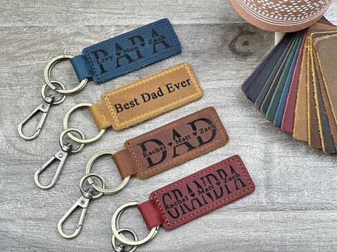 Personalized Leather Keychain, Custom Engraved Key Ring for Men & Women, Monogram Leather Key Fob, Birthday or Anniversary Keepsake, Custom Coordinate & Drive Safe Keychain in Kuwait