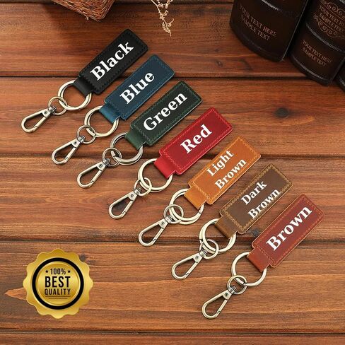 Personalized Leather Keychain, Custom Engraved Key Ring for Men & Women, Monogram Leather Key Fob, Birthday or Anniversary Keepsake, Custom Coordinate & Drive Safe Keychain in Kuwait