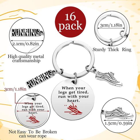 Tondiamo 12 Sets Runner Team Gift Bulk Track and Field Running Accessories with Running Folding Mirror Hair Brushes and Track Runners Keychain for Xmas Marathon Present for Women Men Adult Training in Kuwait