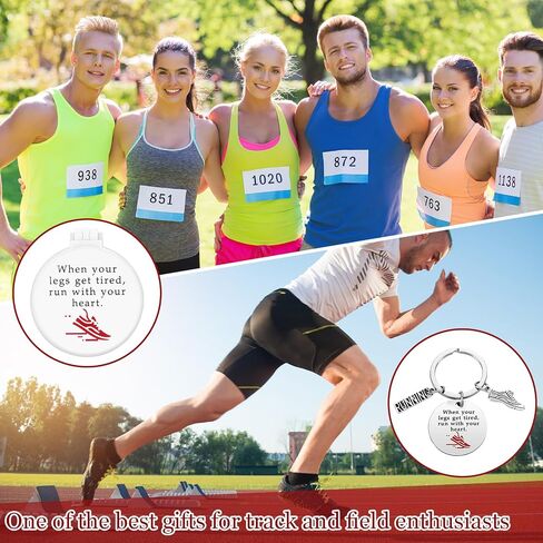Tondiamo 12 Sets Runner Team Gift Bulk Track and Field Running Accessories with Running Folding Mirror Hair Brushes and Track Runners Keychain for Xmas Marathon Present for Women Men Adult Training in Kuwait