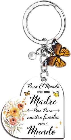 Regalos Para Mamá Spanish Mama Keychain Gifts For Mom Heart keychain Base Gifts for Mom Mamá from Daughter Son Unique Mother’s Day Birthday Valentine’s Day Gift Moms Day Gifts in Saudi Arabia