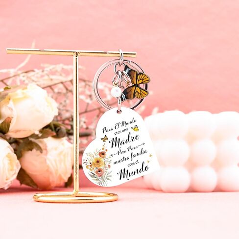 Regalos Para Mamá Spanish Mama Keychain Gifts For Mom Heart keychain Base Gifts for Mom Mamá from Daughter Son Unique Mother’s Day Birthday Valentine’s Day Gift Moms Day Gifts in Saudi Arabia