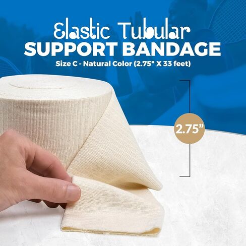 Elastic Tubular Support Bandage Size C, 10M Box - Natural Color (2.75" X 33 feet) for Large Knee Support Bandage -Medium Thigh, Cotton Spandex in Kuwait