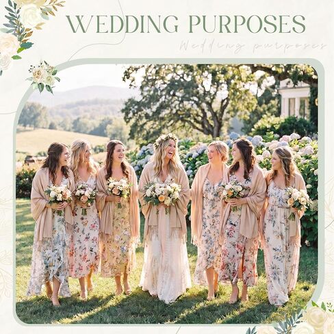 Hercicy 24 Pack Wedding Shawl and Wrap Bulk, 79 x 28 Inch Scarves with Wedding Sign and Card, Gifts for Guest Bridal in Kuwait