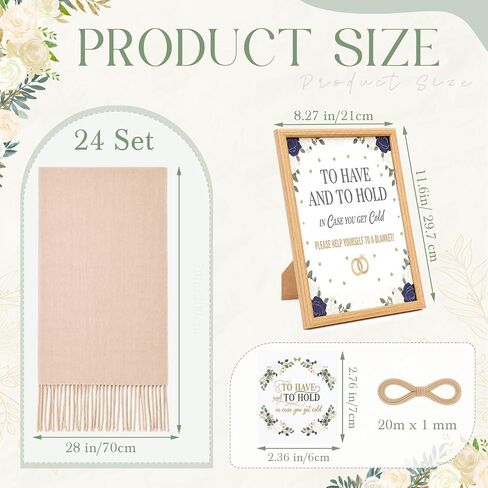 Hercicy 24 Pack Wedding Shawl and Wrap Bulk, 79 x 28 Inch Scarves with Wedding Sign and Card, Gifts for Guest Bridal in Kuwait