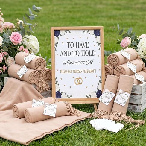 Hercicy 24 Pack Wedding Shawl and Wrap Bulk, 79 x 28 Inch Scarves with Wedding Sign and Card, Gifts for Guest Bridal in Kuwait