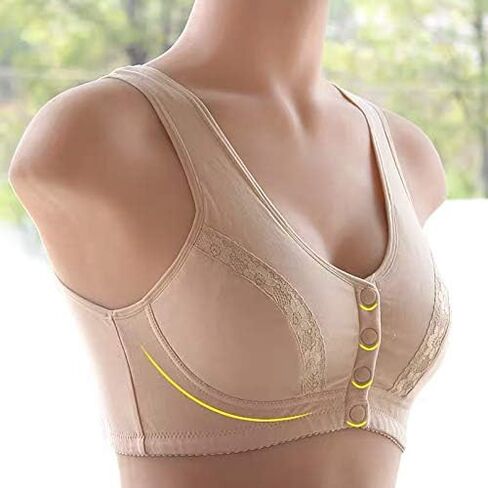 Super Comfy Daily Front Button Lace Bras Sleep Bras with Thin Soft Pad, Leisure Bras for Women, A to D Cup in Saudi Arabia