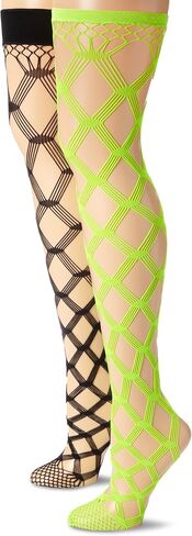 MUSIC LEGS Women's 2 Pack Multi Fence Net Thigh Hi in Saudi Arabia