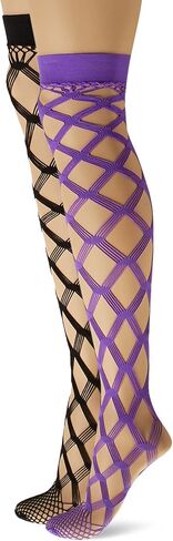 MUSIC LEGS Women's 2 Pack Multi Fence Net Thigh Hi in Saudi Arabia