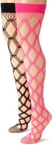 MUSIC LEGS Women's 2 Pack Multi Fence Net Thigh Hi in Saudi Arabia