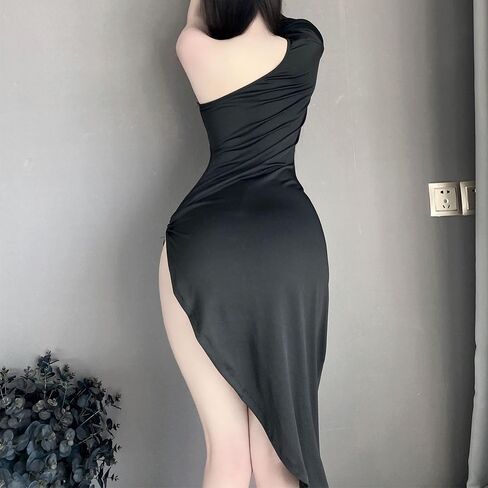 Women's cosplay sexy female secretary dress nightclub low cut slit slim dancer nightgown clothing in Kuwait