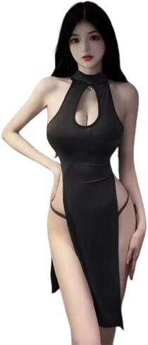 Women's cosplay sexy female secretary dress nightclub low cut slit slim dancer nightgown clothing in Kuwait