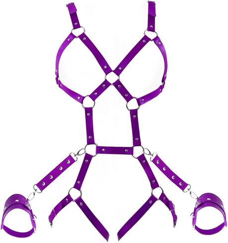Punk Leather Belts Women Body Chain Waist Belt Goth Bondage Lingerie BDSM Lingerie Harness Lingerie Garter Belts in Saudi Arabia