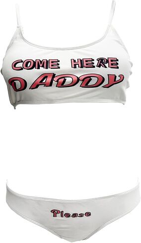 ZUYPSK Women's 2Pcs Lingerie Set Yes Daddy Printed Mini Camisole Crop Tops with Briefs Underwear in Kuwait