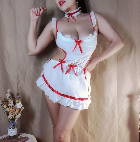 Lingerie for Women Sexy Nurse Costume Outfit Fancy Underwear Role play Cosplay Babydoll Dress in Saudi Arabia