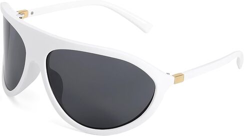 SODQW Women Oversized Aviator Wrap Around Sunglasses, Shield Frame UV400 Protection Eyewear for Driving Outdoor Daily in Saudi Arabia