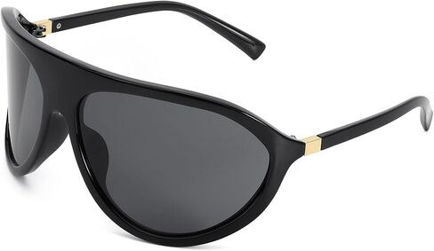 SODQW Women Oversized Aviator Wrap Around Sunglasses, Shield Frame UV400 Protection Eyewear for Driving Outdoor Daily in Saudi Arabia