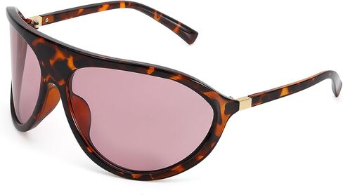 SODQW Women Oversized Aviator Wrap Around Sunglasses, Shield Frame UV400 Protection Eyewear for Driving Outdoor Daily in Saudi Arabia