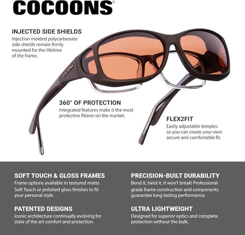 Cocoons Photochromic Polarized Fitover Mx Styleline C702GPC Polarized Rectangular Sunglasses in Saudi Arabia