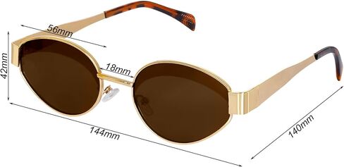 2Pcs Retro Oval Sunglasses for Women, Cute Trendy 90s Sunglasses, Classic Metal Frame Shades Sun Glasses UV Protection in Saudi Arabia