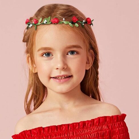 15 Pcs Multicolor Flower Crown Wreath Headband Flower Crowns for Women Girl Floral Garland Headbands Floral Headpiece for Birthday Wedding Festival Vacation Fairy Party Photography Props in Saudi Arabia