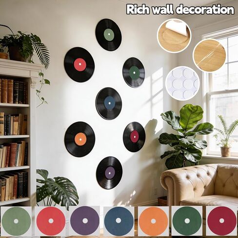 CSCHENGO 12 Inch Blank Vinyl Records Kit - 7 PCS Double-Sided Fake Records with 14 Retro & Blank Labels, 14 Pens, Wall/Shelf Decor, Guestbook Record Decor for DIY Weddings Birthdays Christmas in Saudi Arabia