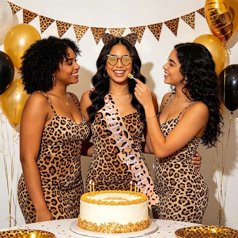 Cheetah Print Birthday Decorations Cheetah Birthday Queen Sash and Sunglasses with Leopard Headband for Women Leopard Print Party Decorations for Party Custume Outfit Decor in Saudi Arabia