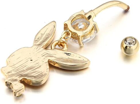 316L Surgical Steel Belly Ring Rabbit Button Belly Playbo Rabbit Button Ring For Women Men(5 PCS) in Kuwait