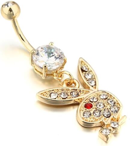 316L Surgical Steel Belly Ring Rabbit Button Belly Playbo Rabbit Button Ring For Women Men(5 PCS) in Kuwait