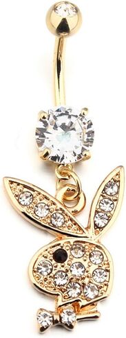 316L Surgical Steel Belly Ring Rabbit Button Belly Playbo Rabbit Button Ring For Women Men(5 PCS) in Kuwait