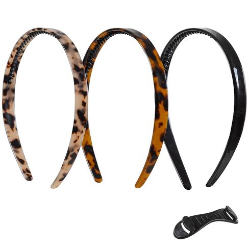 Sunolga Headbands for Women, 3 Colors Acetate Tortoise Headband No Pressure, Non Slip Fashion Thin Headbands Styling Girls Hair Accessories in Saudi Arabia
