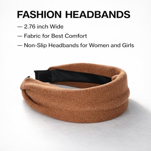 Headbands for Women Non Slip Trendy Headbands for Women’s Hair 2.7" Wide Cute Headband for Girls, Fall Head Bands Elastic Hair Bands for Womens Fashion Accessories for Women in Saudi Arabia