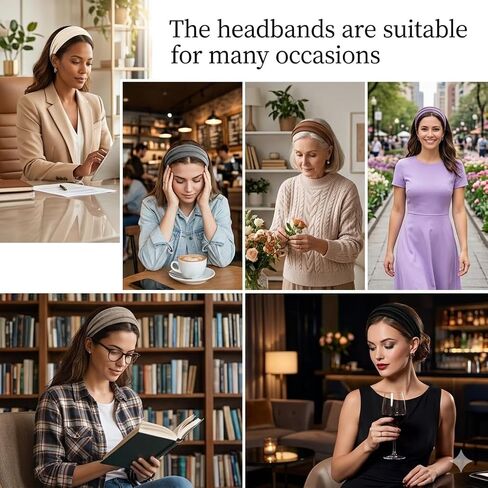 Headbands for Women Non Slip Trendy Headbands for Women’s Hair 2.7" Wide Cute Headband for Girls, Fall Head Bands Elastic Hair Bands for Womens Fashion Accessories for Women in Saudi Arabia