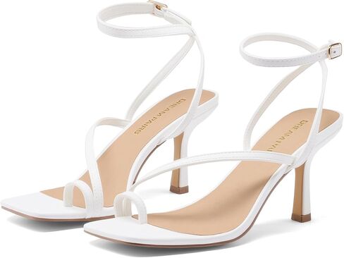 DREAM PAIRS Women's Kitten Low Heel Sandals | Square Open Toe Adjustable Ankle Strappy Summer Sandals, Flip Flop Fashion and Comfortable Dressy Shoes 2026 for Daily Party in Kuwait