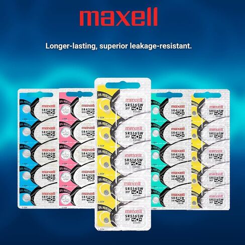 5pk Maxell SR516SW SR62 317 D317 Silver Oxide Watch Battery in Kuwait