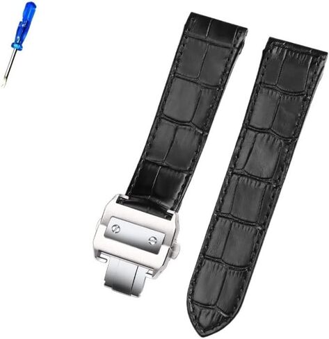 Premium Leather Strap Accessories for Cartier Santos 100 Men and Women Leather Strap 20mm 23mm (Color : 26mm, Size : 23mm) in Saudi Arabia