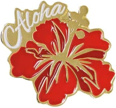 Islander Hawaiian Lapel or Hat Pin Aloha Hibiscus Red, Gold One Size in Kuwait