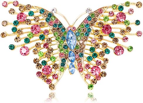 Dainty Rhinestone Butterfly Brooch for Women Men Chic Cute Sparkly Crystal Animal Lapel Pins for Suit Dress Hat Bag Tie Wedding Holiday Accessories Jewelry in Saudi Arabia