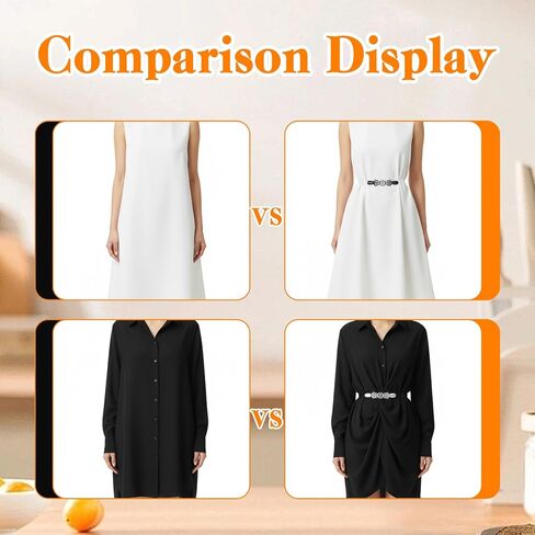 2 Pcs Cinch Clips Shirt Clip Vintage Dress Back Cinch Clips Shawl Sweater Cardigan Collar Tightener Clip for Women (Black, Silver) in Saudi Arabia