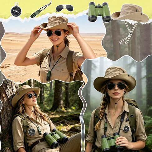 Xerteam Women's Safari Costume Set 5 Pcs Safari Cosplay Costume Adult Zoo Keeper Outfit for Halloween Cosplay Rave Party in Saudi Arabia