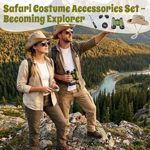 Xerteam Women's Safari Costume Set 5 Pcs Safari Cosplay Costume Adult Zoo Keeper Outfit for Halloween Cosplay Rave Party in Saudi Arabia